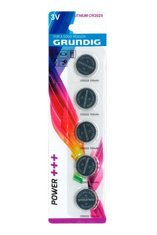 Piles Bouton CR2025 Lithium Blister 5 Pièces