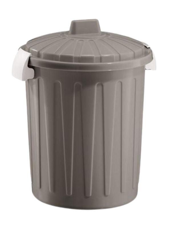 Bidoncino Con Coperchio 8L Grigio 26X32Cm