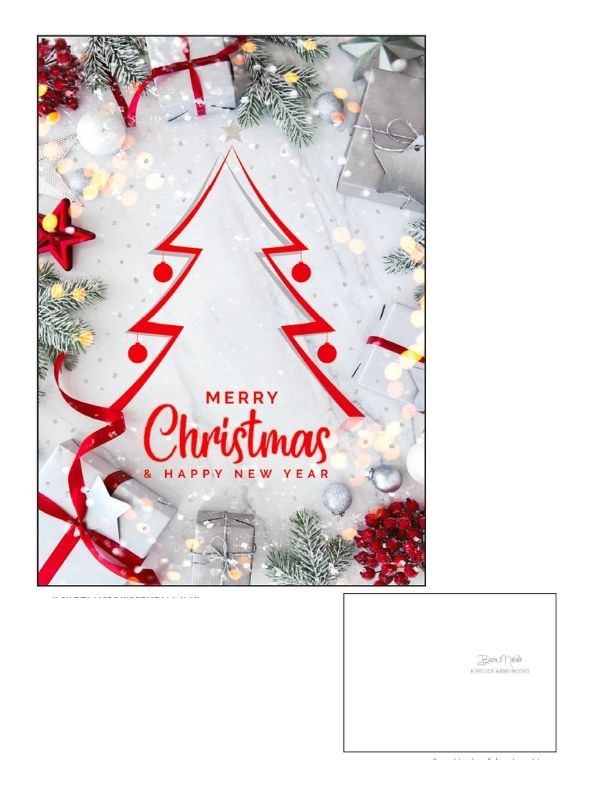 Frohe-Weihnachts-Karte Mit Silberfolie Geschenke