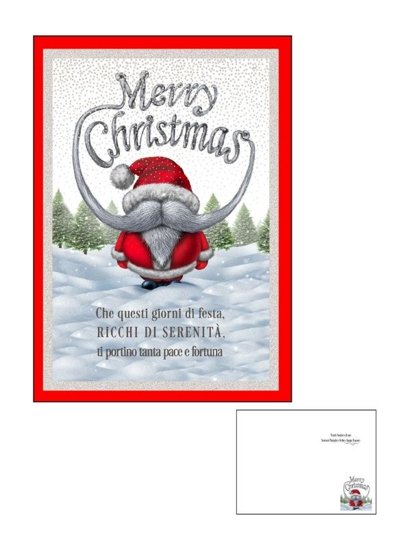 Frohe-Weihnachts-Karte Mit Silberfolie Weihnachtsmann