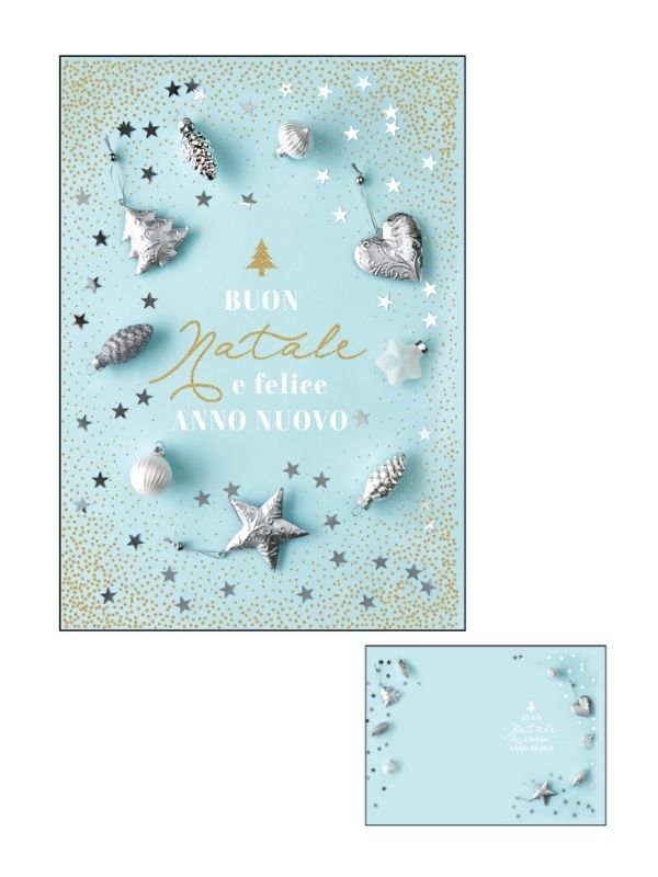 Frohe-Weihnachts-Karte Mit Folie Gold Dekorationen