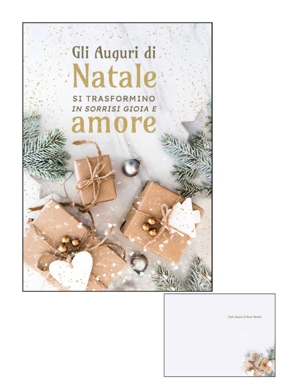 Frohe-Weihnachts-Karte Mit Folie Gold Geschenke