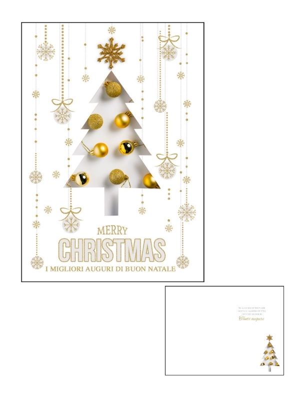 Frohe-Weihnachts-Karte Mit Folie Gold Gold Und Weiß