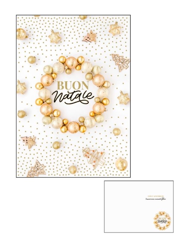 Frohe-Weihnachts-Karte Mit Folie Gold Goldene Dekorationen