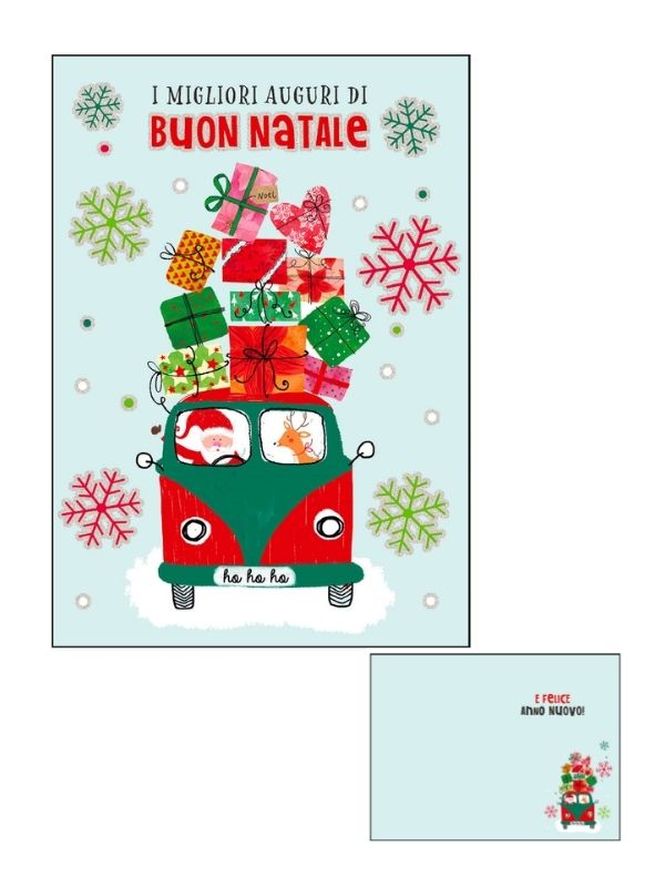 Frohe-Weihnachts-Karte Mit Holografischer Folie Geschenke