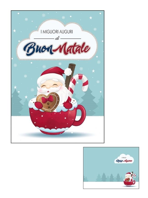 Frohe-Weihnachts-Karte Mit Holografischer Folie Weihnachtsmann