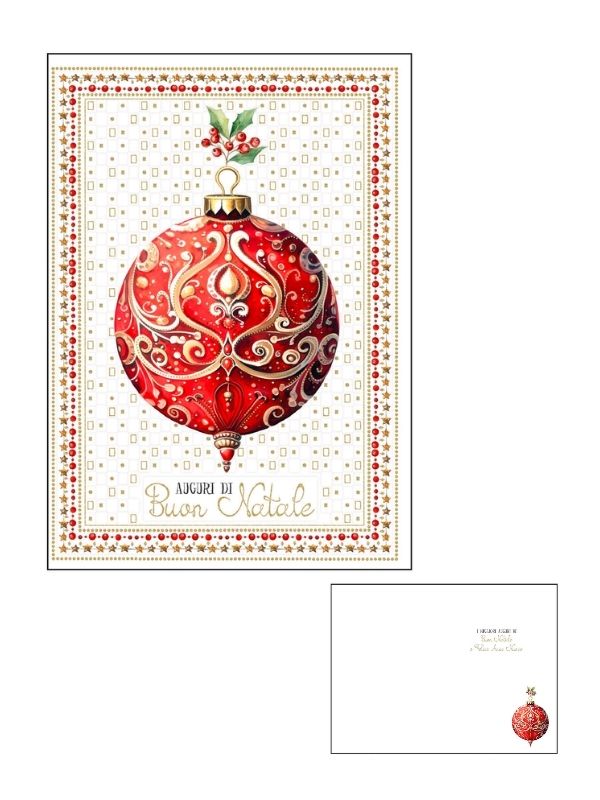 Frohe-Weihnachts-Karte Mit Goldfolie Und Prägung Goldene Und Rote Kugel