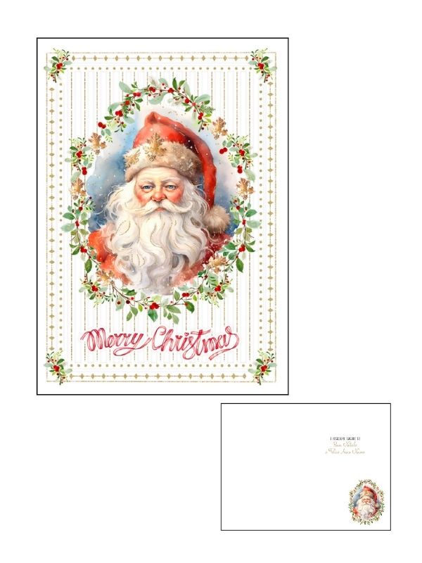 Frohe-Weihnachts-Karte Mit Goldfolie Und Prägung Weihnachtsmann