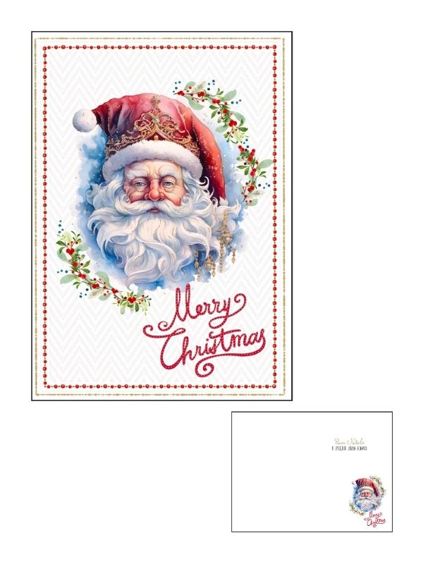 Frohe-Weihnachts-Karte Mit Goldfolie Und Prägung Weihnachtsmann