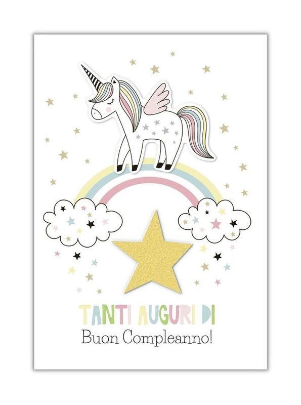 Biglietto Di Buon Compleanno - Unicorno