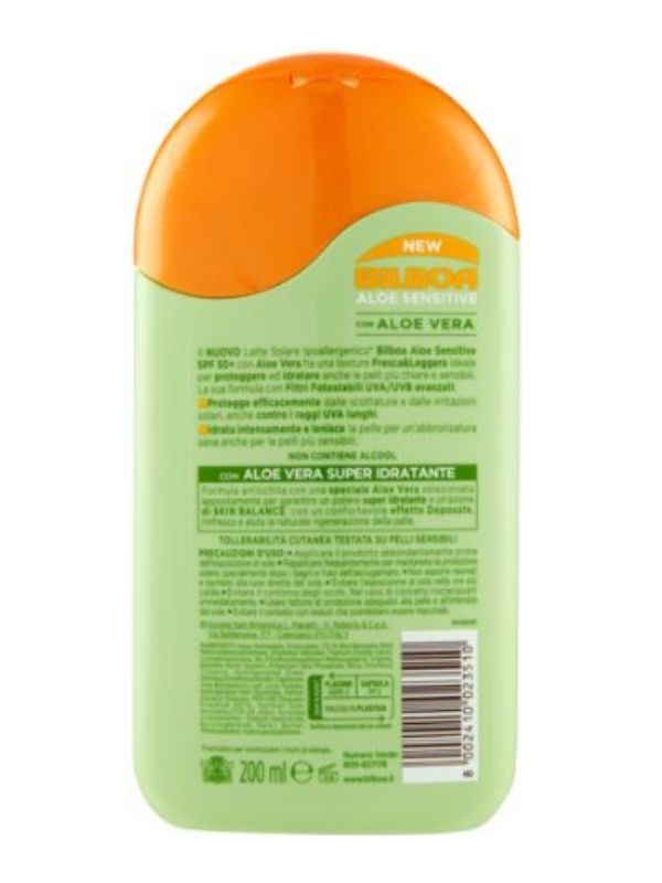 BILBOA Aloe Sensitive Lait Solaire SFP 50+ 200Ml