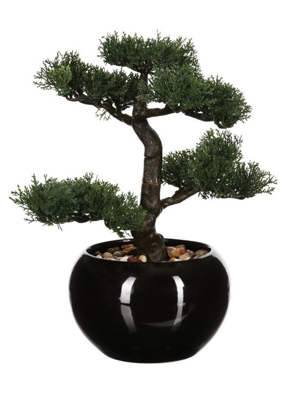 Pianta Artificiale Déco Bonsai Con Vaso In Ceramica 36Cm