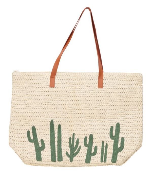 Borsa Da Spiaggia Con Cactus 53X38Cm