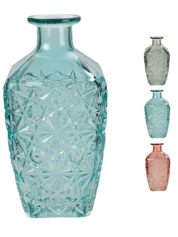 Glasflasche Mit Relief 19Cm