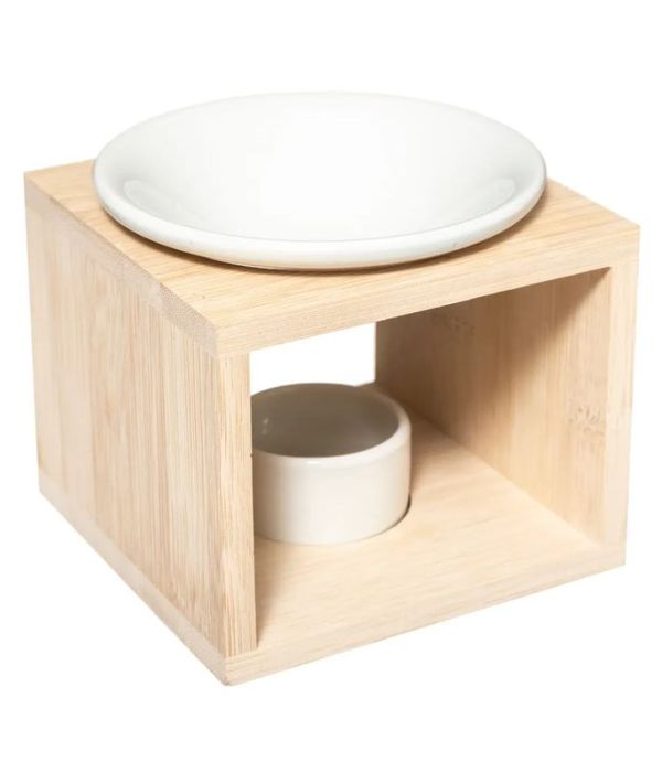 Brûleur À Essence En Céramique Et Bambou 11.5Cm