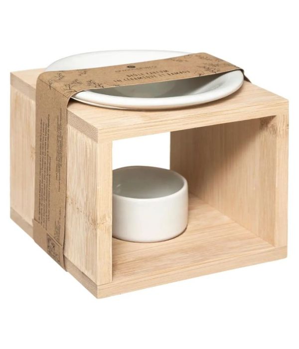 Brûleur À Essence En Céramique Et Bambou 11.5Cm