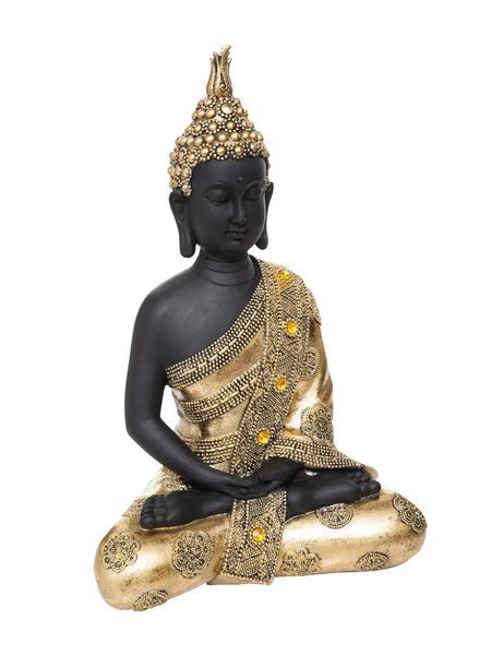 Buddha Seduto Decorativo In Resina 34Cm