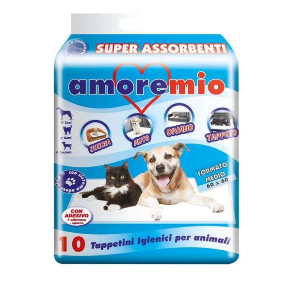 Superabsorbierende Tierhygiene-Matten 60x60 cm10 Stck. Amore Mio