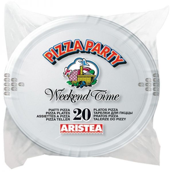 20 assiettes à pizza Diam 31 cm en plastique à usage unique