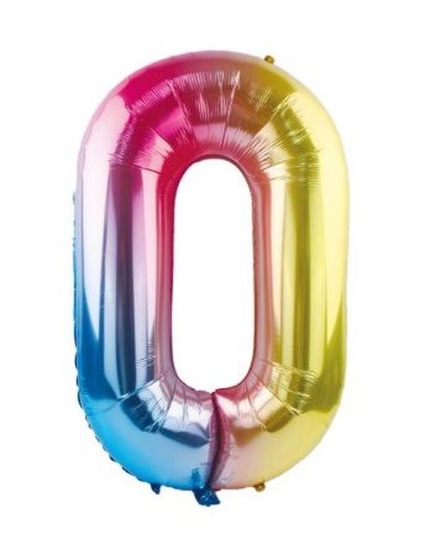 Geburtstagsballon N. 0 Rainbow 110Cm