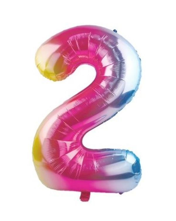 Ballon D'Anniversaire N. 2 Rainbow 110Cm