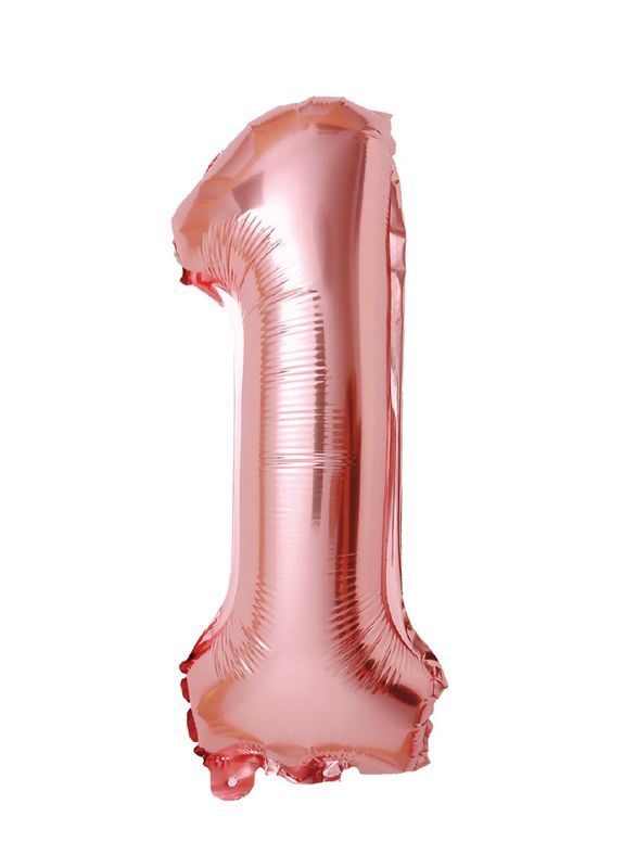 Ballon D'Anniversaire N. 1 Or Rose 110Cm