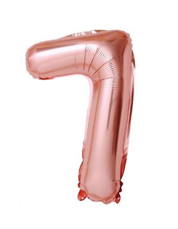 Ballon D'Anniversaire N. 7 Or Rose 110Cm