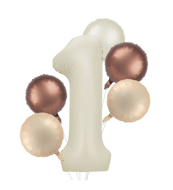 Arrangement De Ballons D'Anniversaire N. 1 Café 80Cm