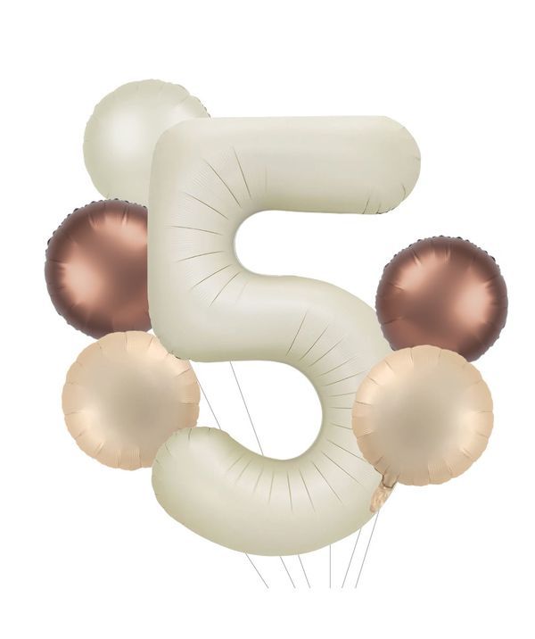 Arrangement De Ballons D'Anniversaire N. 5 Café 80Cm