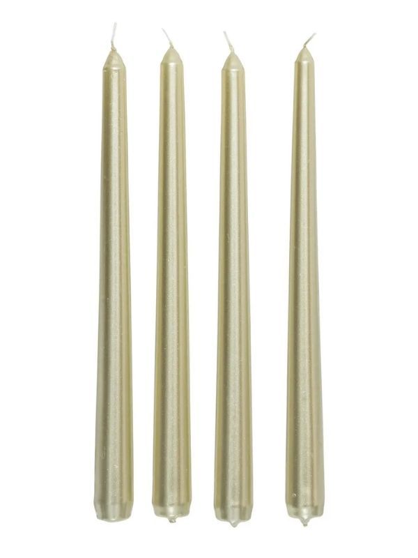 Dekorative Weihnachtskerze Satiniert Gold 4 Stücke 192G