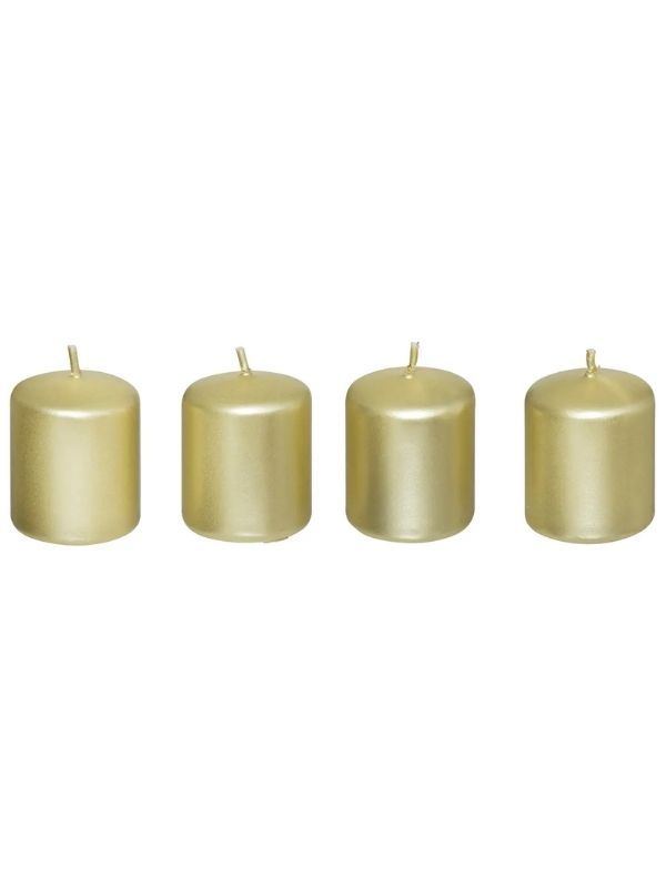 Dekorative Weihnachtskerze Goldsatin 4 Stücke 160G