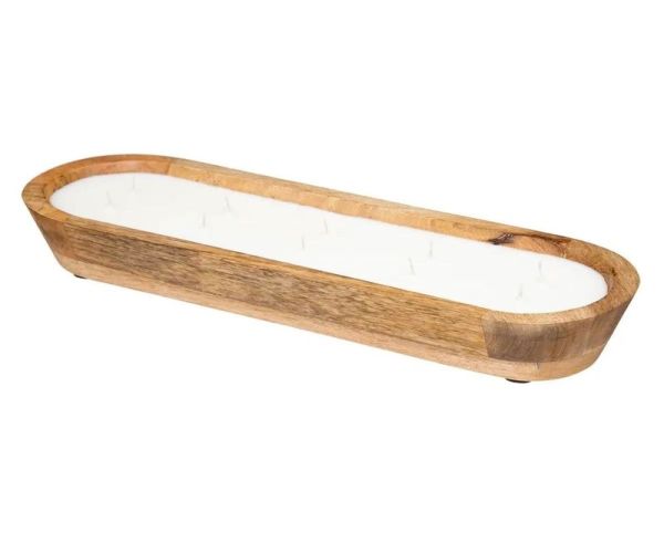 Candela Deco Profumata Con Base In Legno