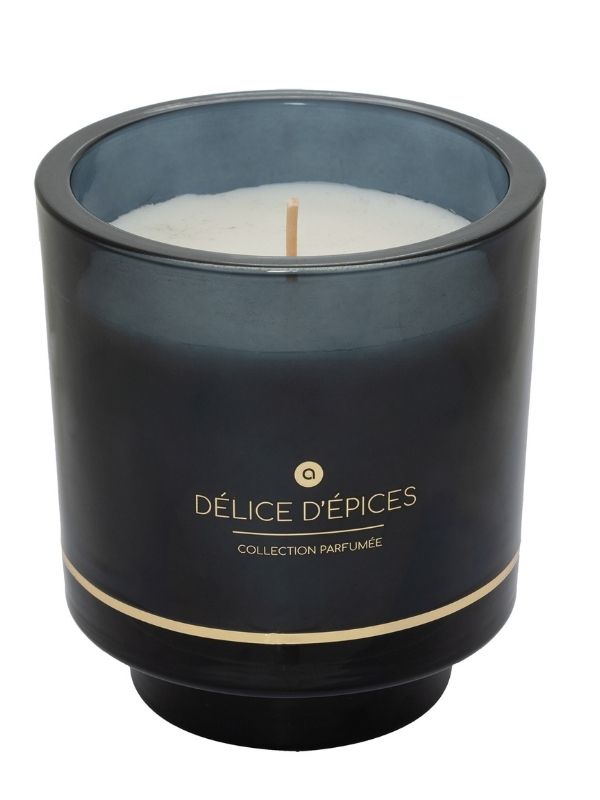 Candela Profumata Déco Con Vaso In Vetro Colorato Ilea Spezie 225G