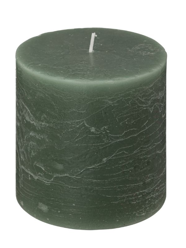 Bougie Décorative Ronde Olia Couleur Eucalyptus Vert 10Cm