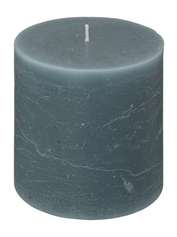 Candela Decorativa Rotonda Olia Color Blu 10Cm