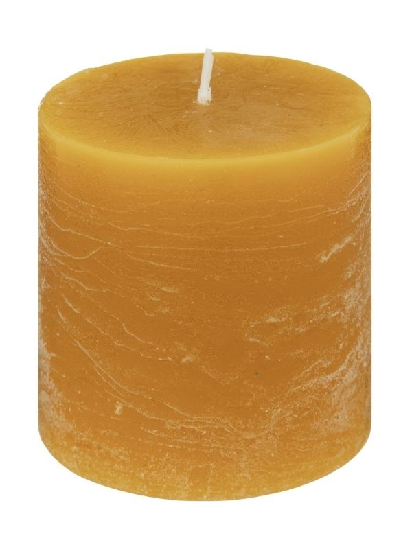 Bougie Décorative Ronde Olia Couleur Jaune 6.6X7Cm