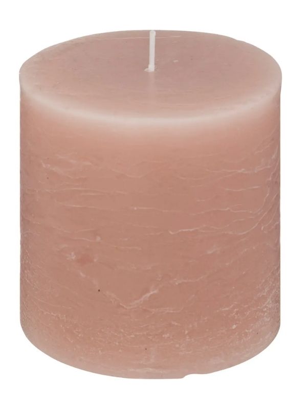 Bougie Décorative Ronde Olia Couleur Rose Clair 10Cm