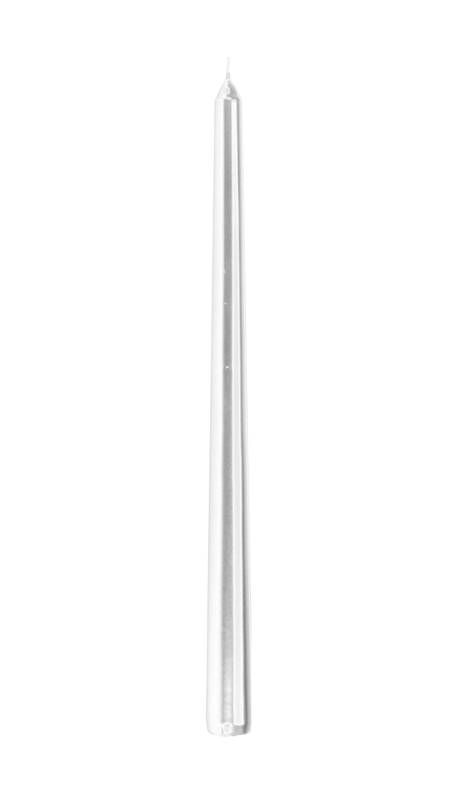 4 Candele A Stelo Color Bianco 30Cm