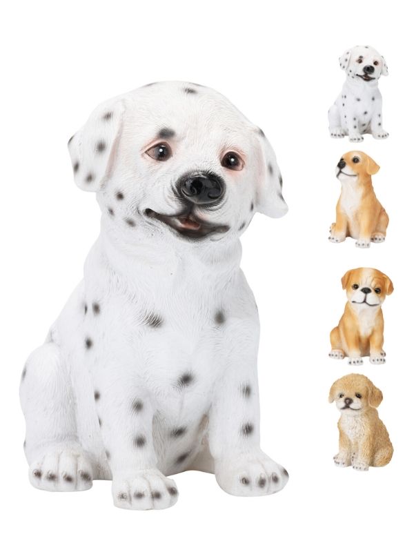 Chien décoratif en résine 10 x 18 cm - Assortiment