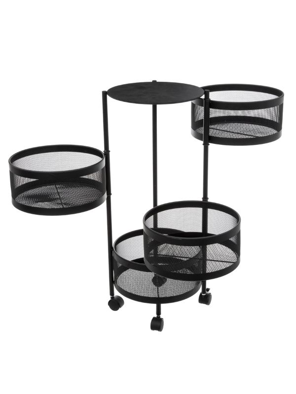 Carrello Con Cestelli Rotondi Rotanti Mayaj 33x76cm