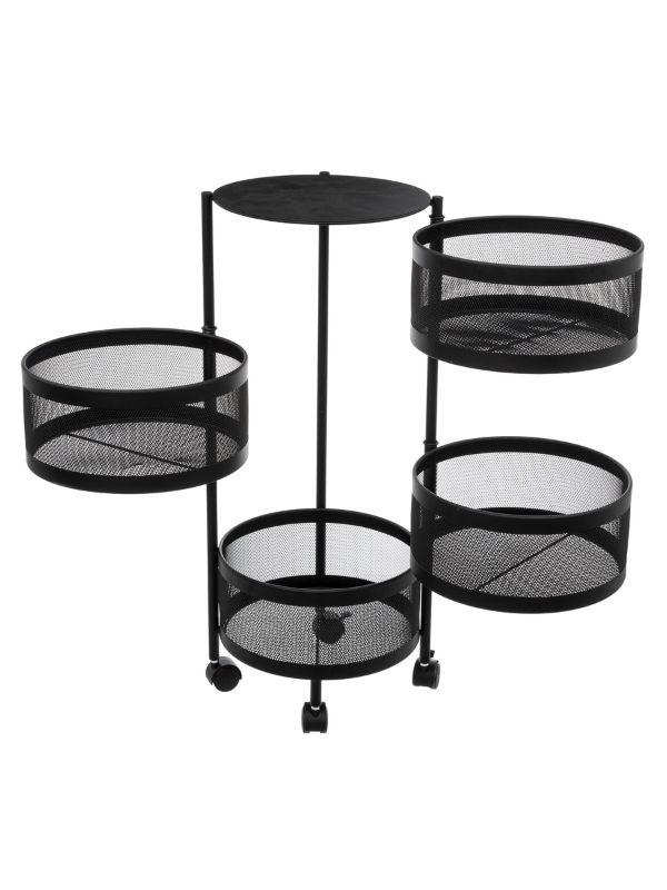 Carrello Con Cestelli Rotondi Rotanti Mayaj 33x76cm
