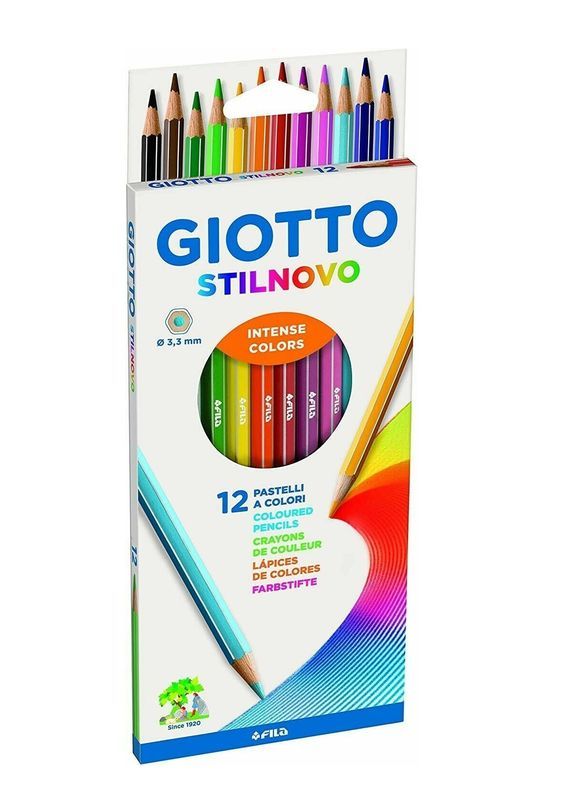 GIOTTO Stilnovo 12 Crayons De Couleur Intenses