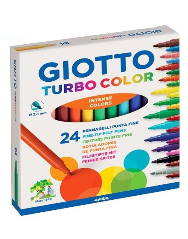 GIOTTO Turbo Color 24 Pennarelli A Punta Fine Colore Intenso