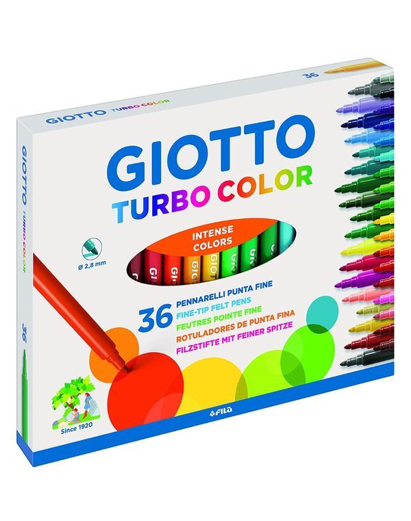 GIOTTO Turbo Color 36 Pennarelli A Punta Fine Colore Intenso