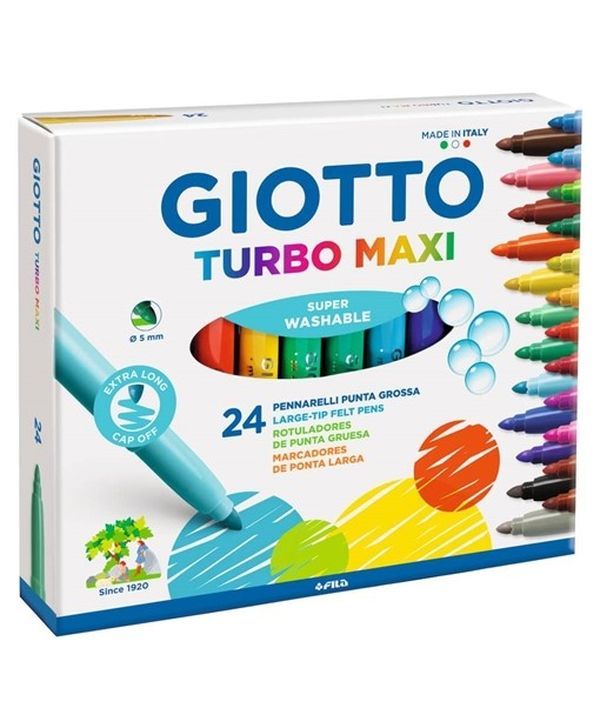 GIOTTO Turbo Maxy 24 Pennarelli A Punta Grossa Lavabili