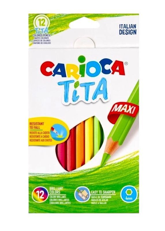 CARIOCA Tita Maxi 12 Matite Colori Brillanti