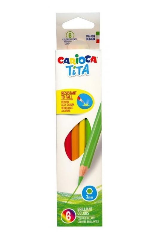 CARIOCA Tita 6 Crayons De Couleurs Vives