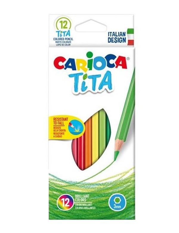 CARIOCA Tita 12 Crayons De Couleurs Vives