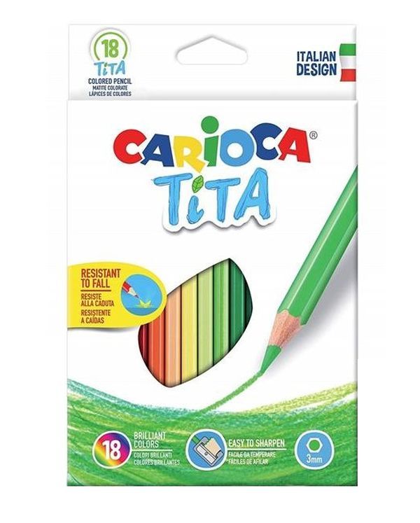 CARIOCA Tita 18 Crayons De Couleurs Vives