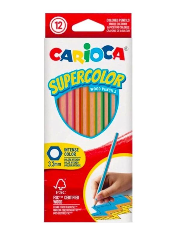 CARIOCA Supercolor 12 Crayons De Couleur En Bois 